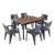 Set mobilier de grădină Curver Amari 6+1, masă Porto 160, nuc-grafit