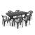 Set mobilier grădină Curver Balorca 6+1, masă + 6 scaune, grafit
