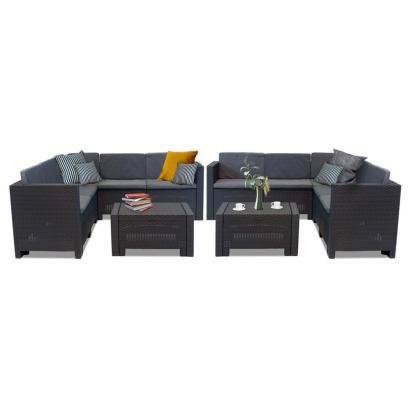 Leziter Set de mobilier de grădină de colț City Large cu 10 locuri, grafit