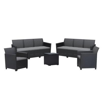 Curver Set de mobilier de grădină Claire IV cu 8 locuri și masă de depozitare Vigo, grafit