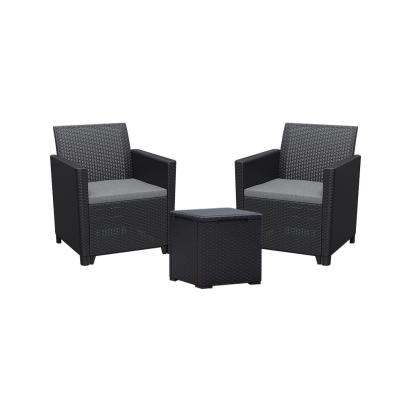 Curver Set mobilier de grădină pentru balcon Claire IV cu masă de depozitare Vigo, grafit