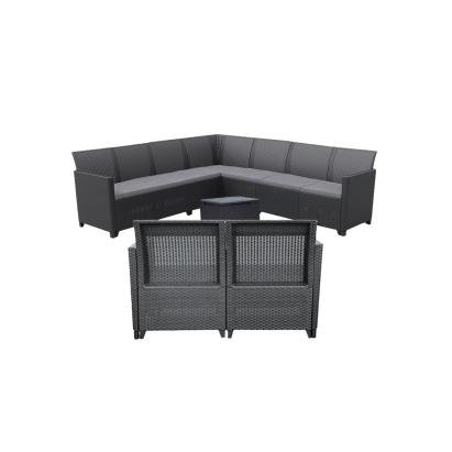 Set mobilier grădină Curver Claire V, 9 locuri, cu masă Vigo cu depozitare, grafit