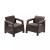 Set mobilier grădină Curver Corfu Love Duo maro, 4 piese cu perne