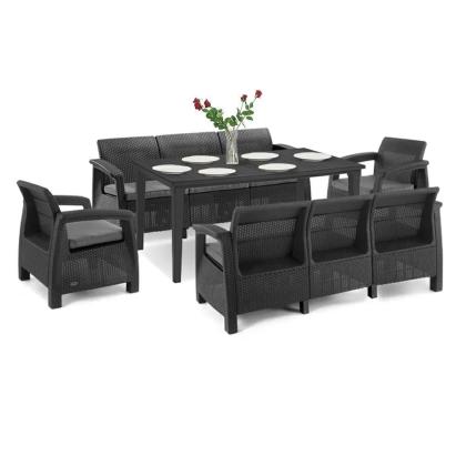 Set mobilier grădină Curver Corfu Love Max Duo cu masă Futura, grafit