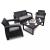 Set mobilier grădină Curver Corfu Lyon II Duo 4+1, grafit, cu perne