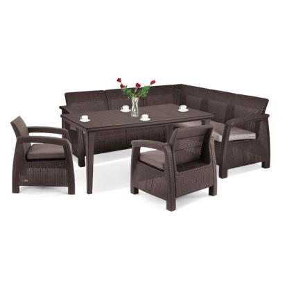 Set mobilier grădină Curver Corfu Relax Duo cu masă Futura, maro