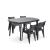 Set mobilier de grădină Curver Eljulie 4+1, grafit, masă cu orificiu umbrelă
