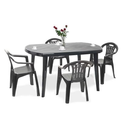 Set mobilier de grădină Curver Elma 4+1, grafit, masă Elise și 4 scaune Mallorca