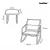 Set mobilier balcon Leziter Elva cu 2 scaune balansoar si masuta, negru