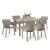 Set mobilier de grădină Curver Evyon 6+1, cappuccino, masă + 6 scaune