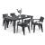 Set mobilier de grădină Curver Fujuli 4+1 grafit, masă cu 4 scaune