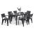 Set mobilier de grădină Curver Fujuli 6+1, grafit, masă + 6 scaune