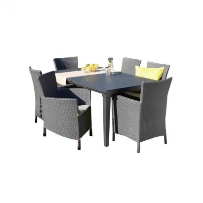 Set mobilier grădină Curver Futura 6+1 grafit, masă și 6 scaune