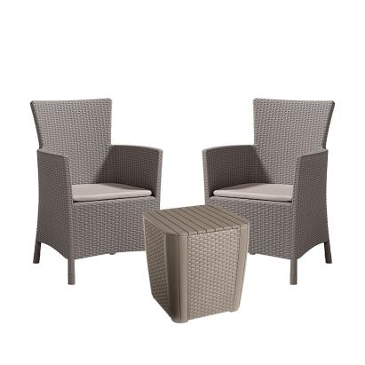 Curver Set de mobilier de grădină pentru balcon Iowa II cu masă în culoarea cappuccino