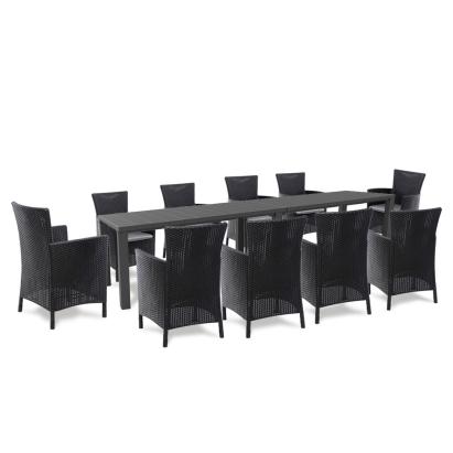 Set mobilier grădină Curver Juowa 10 locuri, masă modulară, grafit