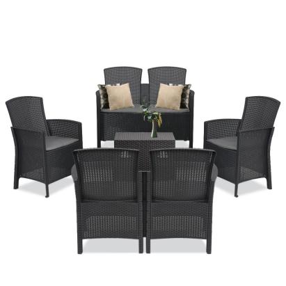 Leziter Set de mobilier de grădină Lima II cu 6 locuri, grafit