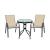 Set mobilier balcon Leziter Lizi bej, masă cu sticlă + 2 scaune