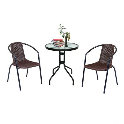 Set mobilier de grădină pentru balcon Leziter Marie, 3 piese, maro