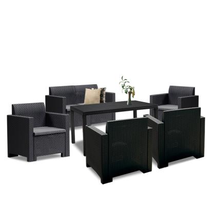 Leziter Set mobilier de grădină Nero IV cu 6 locuri, grafit