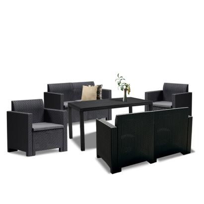 Leziter Set mobilier de grădină Nero IV Big cu 6 locuri, grafit