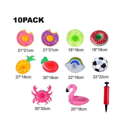 Set 10 suporturi plutitoare pentru băuturi Leziter Floatmate, gonflabile, cu pompă