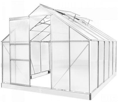 Seră de grădină Mirpol din policarbonat 4 mm, 2,5 x 3,1 m, cu uși glisante