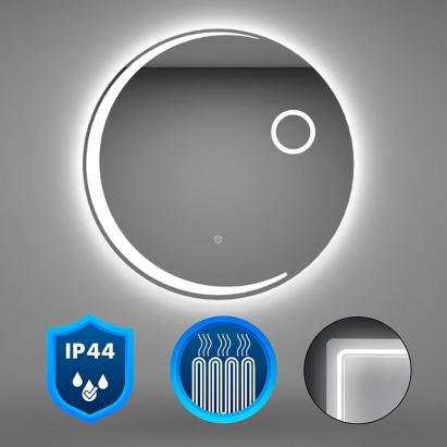 Oglindă LED rotundă pentru baie Leziter Lea 100, 100 cm, 6000K, senzor tactil, IP44