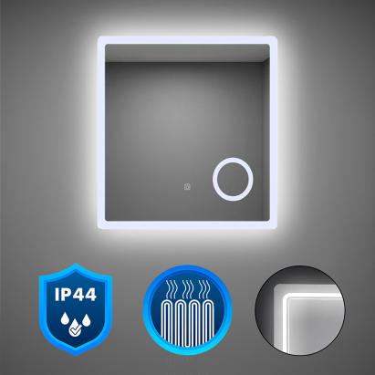 Oglindă baie LED Leziter Liz 60, 60x80 cm, senzor tactil, IP44