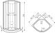 Cabină de duș Kerra Evora Black 90x90 cu cădiță, sticlă securizată
