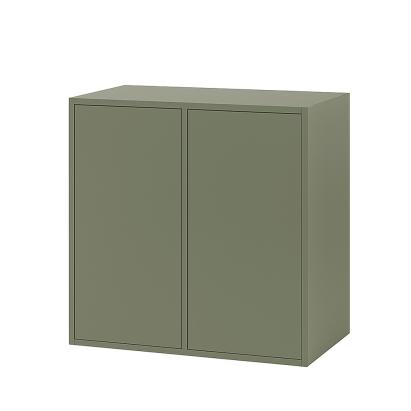 Dulap suspendat Leziter Boxie cu 2 uși, 80x80x37 cm, verde mat, modular