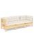 Canapea de grădină cu 3 locuri, cu perne crem, lemn masiv pin GartenMobel Dekor