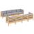 Set mobilier de grădină cu perne gri, 9 piese, lemn masiv pin GartenMobel Dekor