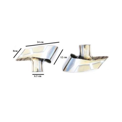 Ornament toba pentru BMW X6 din inox lucios, aspect sport, intrare 6.3 cm (6XB)