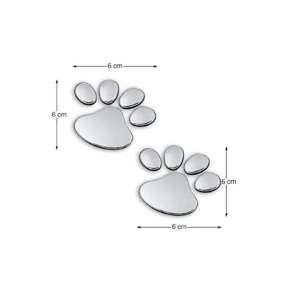 Abțibild 3D cu două lăbuțe argintiu, set 2 bucăți, model DZ-67