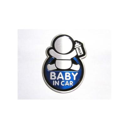 Abțibild auto „Baby in Car” 3D albastru, formă în relief (TS-129)