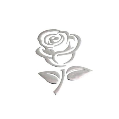 Abțibild trandafir argintiu în relief pentru decor, DZ-35 (1 bucată)