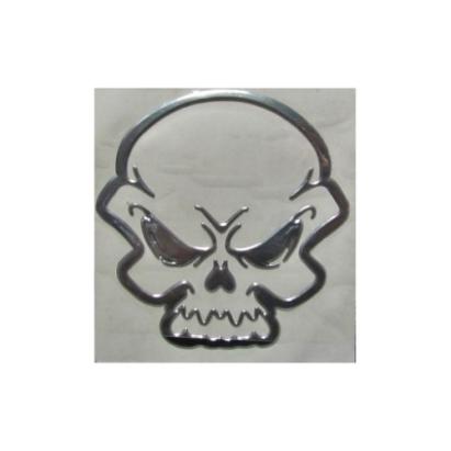 Abțibild craniu cromat 3D în relief pentru auto/moto, model DZ-34