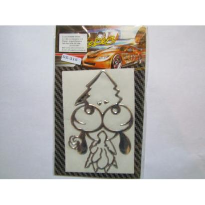 Abțibild auto 3D argintiu DZ-31 cu efect relief pentru personalizare