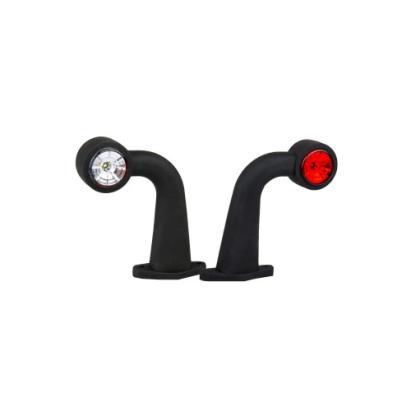 Lampă gabarit LED alb-roșie cu braț cotit 90°, 175 mm, 12–36V, Fristom FT-009F (set 2 buc)