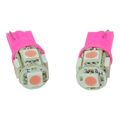 Set becuri poziție T10 LED SMD 5050, lumină roz, 12V (2 bucăți)