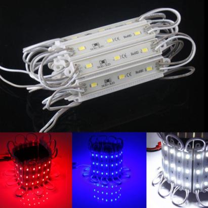 Modul LED albastru 12V cu 3x SMD 5730, 0,72W, rezistent la apa, cu adeziv