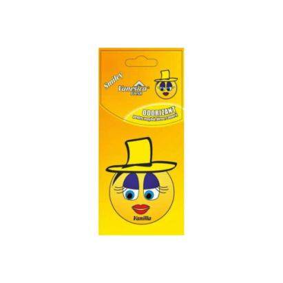 Odorizant auto Vanesica Smiley Vanilla, aromă de vanilie, tip carton suspendat