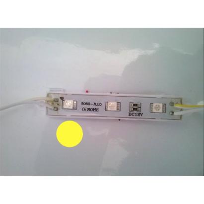 Modul LED 3x SMD 5050 12V, lumina galbena, rezistent la apa, cu adeziv
