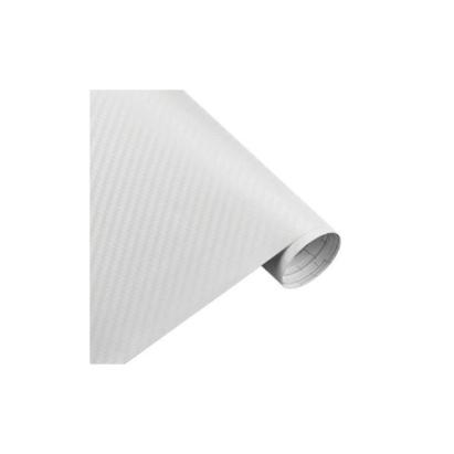 Folie carbon 3D albă anti-bule, rolă 1.5 m x 10 m (CF-10W)