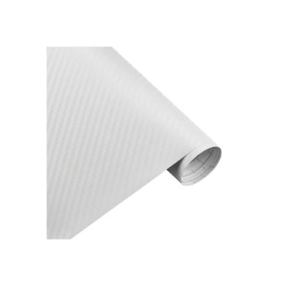 Folie carbon 3D albă autocolantă 1.27 m x 30 m, textură fibră carbon (KM9054)