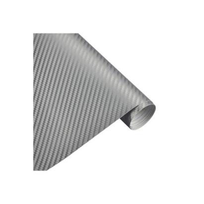 Rola folie carbon 3D argintie autoadeziva 1,27 m x 30 m, textura fibra carbon