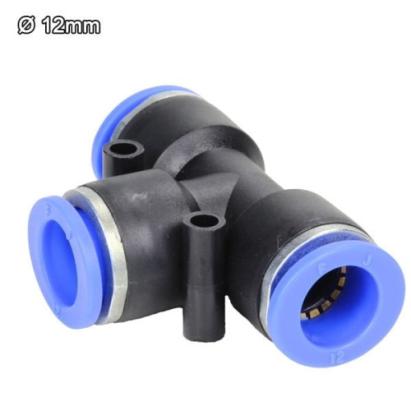 Racord pneumatic tip T 12 mm pentru aer comprimat, cu conectare rapidă