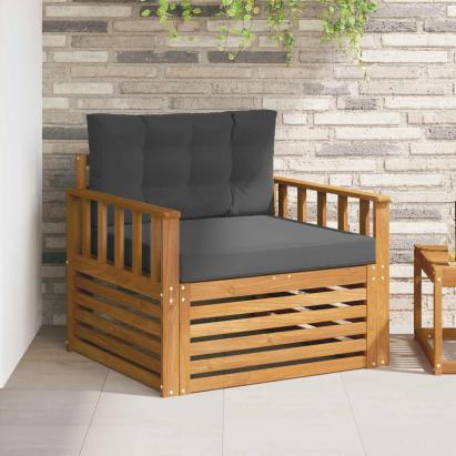 Set de canapele de exterior Lemn de acacia solid și poliester GartenMobel Dekor