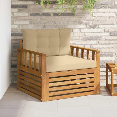 Set de canapele de exterior Lemn de acacia solid și poliester GartenMobel Dekor