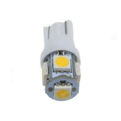 Set becuri poziție LED T10 12V, 5 SMD 5050, lumină albă 6000K (2 buc)